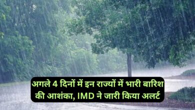 Weather Alert :अगले 4 दिनों में इन राज्यों में भारी बारिश की आशंका, IMD ने जारी किया अलर्ट
