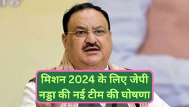 JP Nadda New Team:मिशन 2024 के लिए जेपी नड्डा की नई टीम की घोषणा, जानिए किसे क्या जिमेवारी मिली,