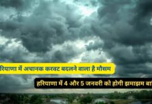 Haryana Ka Mausam 2 January