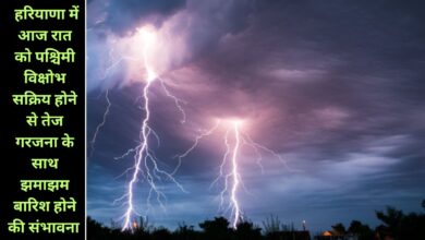 Haryana Me Aaj Raat Ka Mausam 10 January